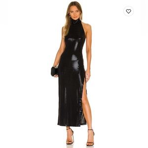 REVOLVE Norma Kamali Halter Turtle Side Slit Dress
